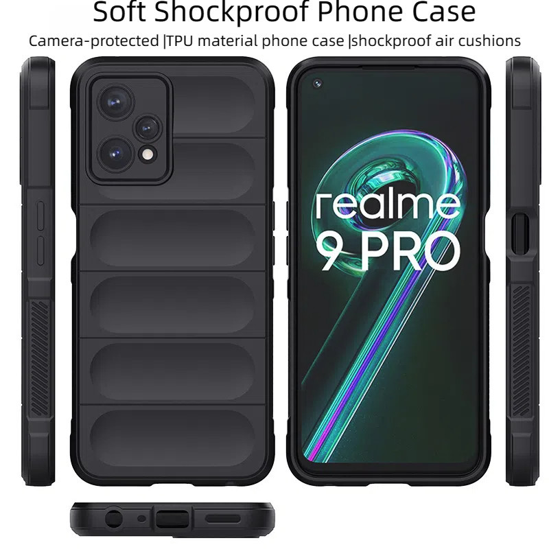 ปลอกสําหรับrealme 9 Pro 2024 เคสกันกระแทกพร้อมป้องกันกล้องยืดหยุ่นสูงTPUและAir Cushion Anti Drop Design