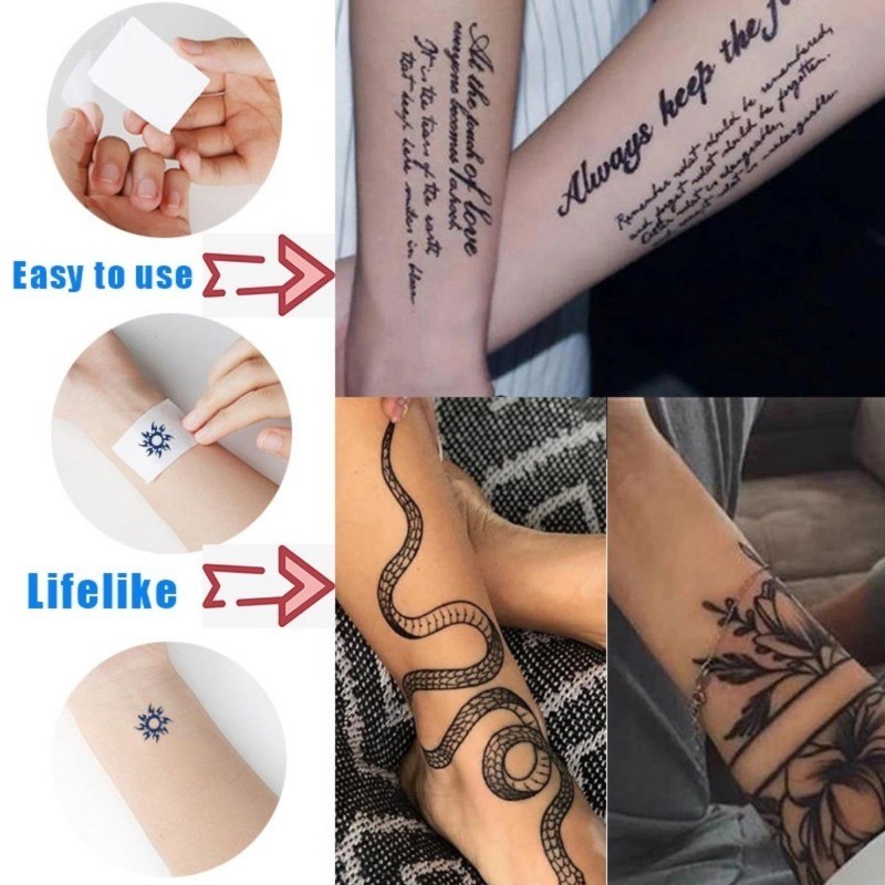 สติ๊กเกอร์รอยสัก กันน้ํา ติดทนนาน แขนสักปลอม รอยสักชั่วคราว - รูปที่ 4