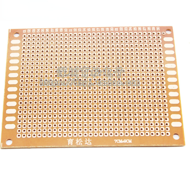 7 * 9 Universal Board 7 ซม.* 9 ซม.บอร์ดทดลอง Circuit Board แผงวงจร Hole Board 94HB Bakelite ยางบอร์ด 7X9 ซม.ความหนา: 1.2 มม.Pitch: 2.54 มม.
