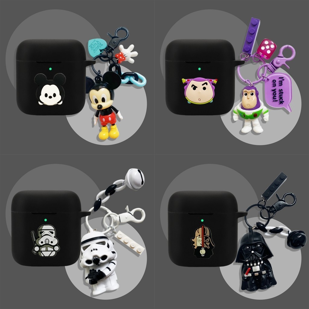 For Marshall Minor IV Case Cartoon Keychain Cute Mickey Marshall Minor III Silicone Soft Case Marshall Minor IV Shockproof Shell Protective Cover