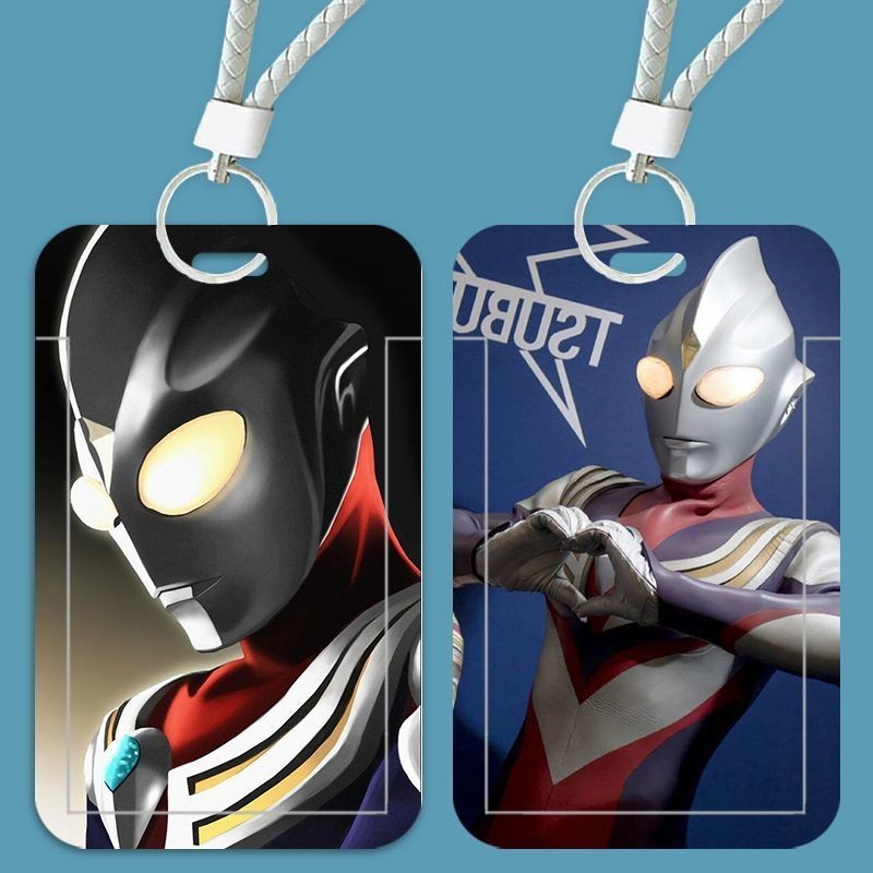 ที่วางบัตรเครดิตลายการ์ตูนอุลตร้าแมนญี่ปุ่นพร้อมสายรัดข้อมืออุปกรณ์ระบุสํานักงานนักเรียนโรงเรียนการ์ดปกป้องเครื่องเขียน