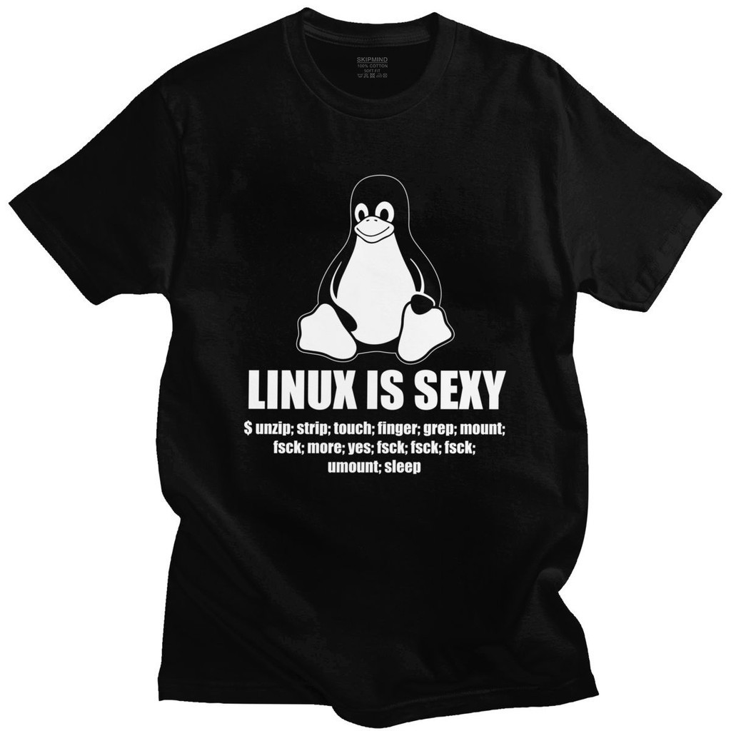 Linux Root Sudo Unix Shell T-Shirt ผู้ชายแขนสั้น ทำจากฝ้าย เหมาะสำหรับโปรแกรมเมอร์ที่ชอบความแปลกใหม่