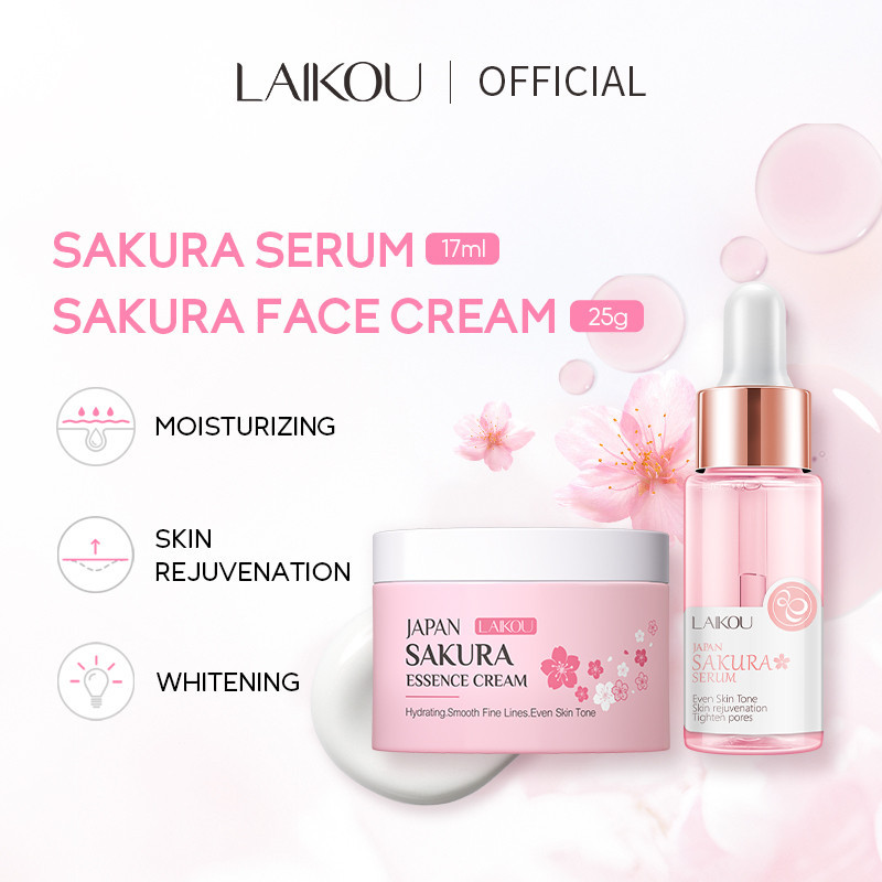 Laikou ญี่ปุ่นซากุระครีมลดริ้วรอย Anti-Aging Serum Cherry Blossoms Essence หดรูขุมขน Skin Care