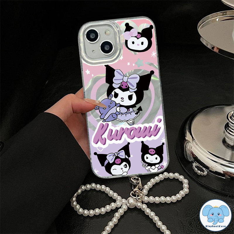 คุโรมิ ที่น่ารักเคสกำไลข้อมือดาว ที่เข้ากันได้กับ IPhone 15 11 13 XR 7Plus 14 12 Pro Max 15 14 8Plus X XS Max ปกอ่อน