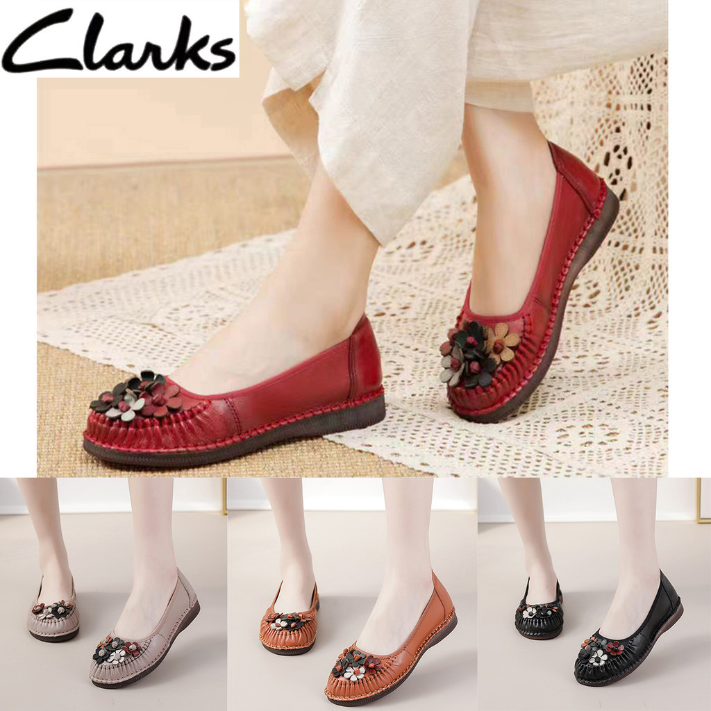 Clarks รองเท้าใหม่ริบบิ้น clarks ผู้หญิงรองเท้าผู้หญิงของแท้หนังผู้หญิง Jasmine Flats