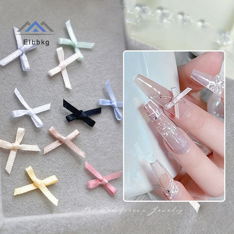 Eibbkg 10pcs 3D ลูกไม้โบว์บัลเล่ต์รองเท้าเล็บอะไหล่เล็บ Charm ริบบิ้นเครื่องประดับ Bowknot DIY ตกแต่งเล็บอุปกรณ์แต่งเล็บขาย