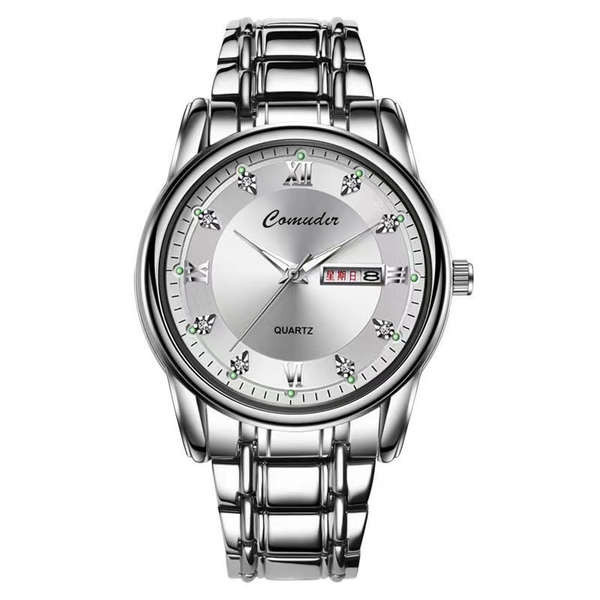 นาฬิกา casio นาฬิกา guess ใหม่อัตโนมัติเต็มรูปแบบนาฬิกากลไกผู้ชายกันน้ําน้ําขึ้นน้ําคู่วันที่เพชรแฟช