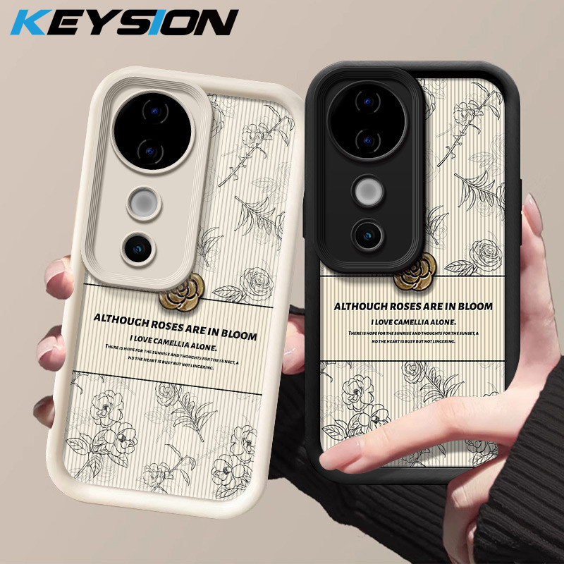 Keysion หรูหรา Retro ดอกไม้สําหรับ VIVO V40 5G V40 Pro ซิลิโคนนุ่มกันกระแทกโทรศัพท์ปกหลังสําหรับ VIVO V40 Pro 5G V40 5G