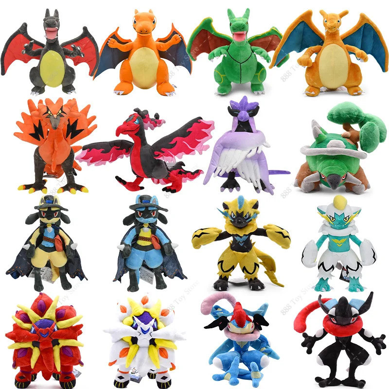 Pokemon Plush เงา Gyarados Charizard Mega Rayquaza Hisuian Zorua Ho-Oh Lucario Butterfree อะนิเมะตุ๊