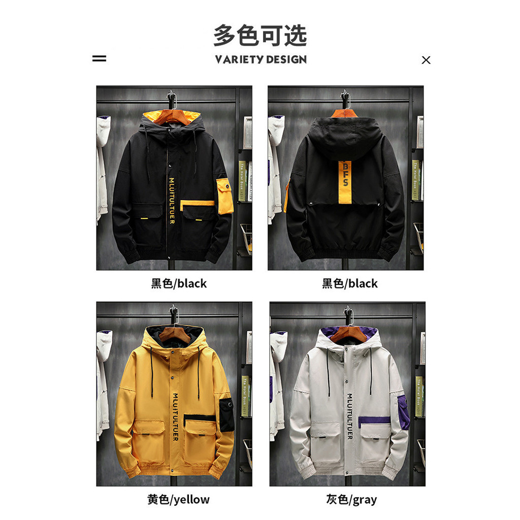 ฤดูใบไม้ผลิและฤดูใบไม้ร่วงใหม่แจ็คเก็ตคลุมด้วยผ้าผู้ชายกลางแจ้ง กันลม สันทนาการสบายระบายอากาศกีฬาเสื้อกันลมแจ็คเก็ต - รูปที่ 4