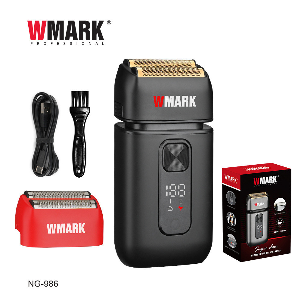 Wmark ใหม่สแตนเลสไทเทเนียมชุบสองใบมีดมีดโกนตาข่าย มีดโกนผู้ชายไฟฟ้า ของ-986