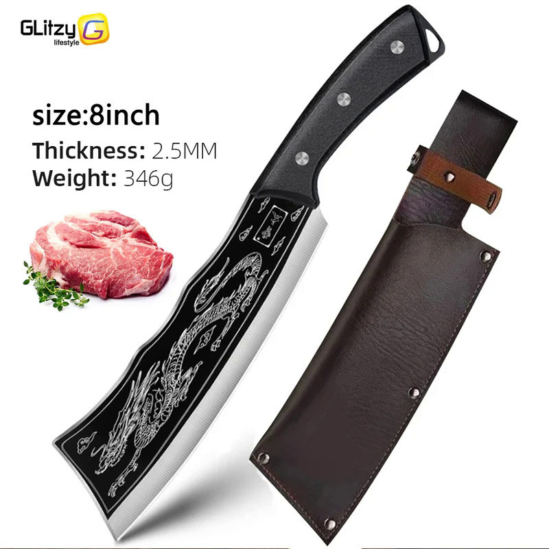 Kitchen Knife Forged Butcher Boning Knife Stainless Steel Heavy Duty Bone Cleaver Knife Slicing Chop