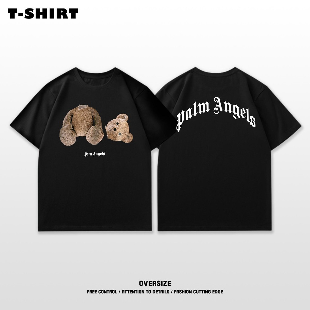 (จัดส่งตลอด 24 ชั่วโมง)Fanfei เสื้อยืดแฟชั่นลายหมีย้อนยุคคอกลมเสื้อยืดสไตล์เดียวกันสำหรับผู้ชายและผู้หญิง | COD