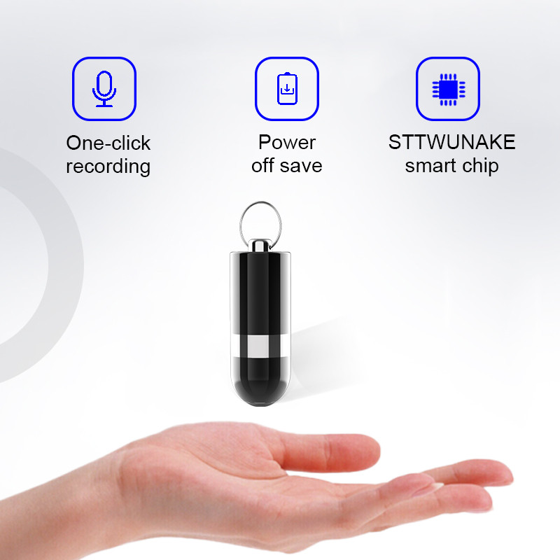 STTWUNAKE Mini Voice Recorder สร้อยคอ Voice Recorder อุปกรณ์บันทึกเสียงดิจิตอลจี้เสียง professional 
