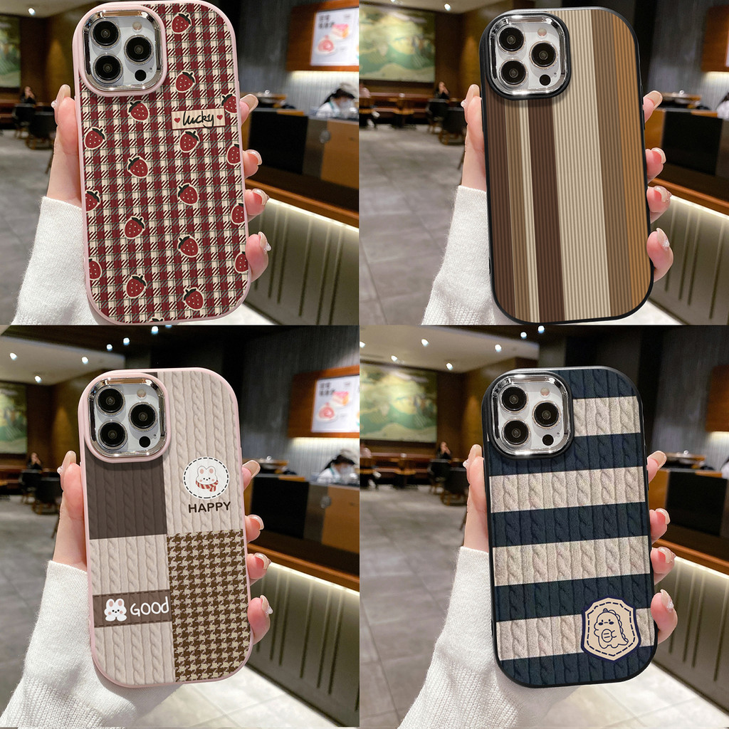 ลายทางย้อนยุค เคสไอโฟน กันกระแทก สําหรับ เคสไอโฟน11 เคส IPhone 14 11 12 13 15 PRO MAX 6 7 6S 8 14 15 Plus XR Case IPhone