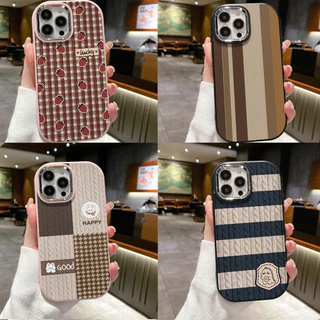ลายทางย้อนยุค เคสไอโฟน กันกระแทก สําหรับ เคสไอโฟน11 เคส IPhone 14 11 12 13 15 PRO MAX 6 7 6S 8 14 15 Plus XR Case IPhone