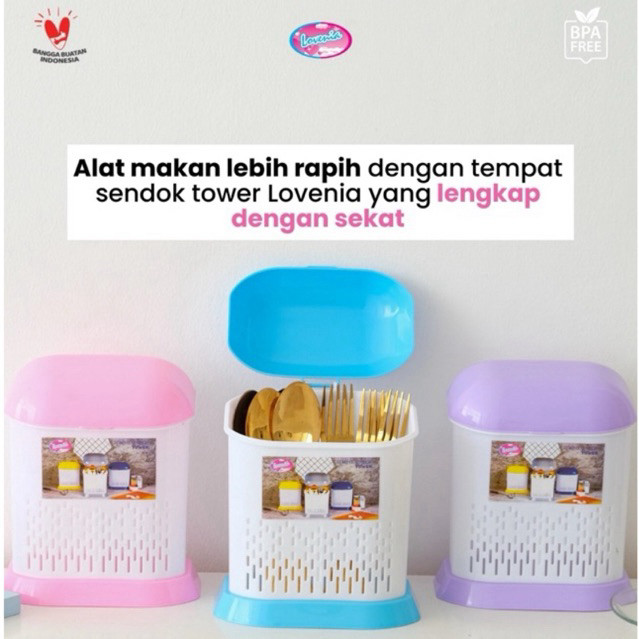 LOVENIA TOWER SPOON HOLDER / สีพาสเทล LID SPOON HOLDER