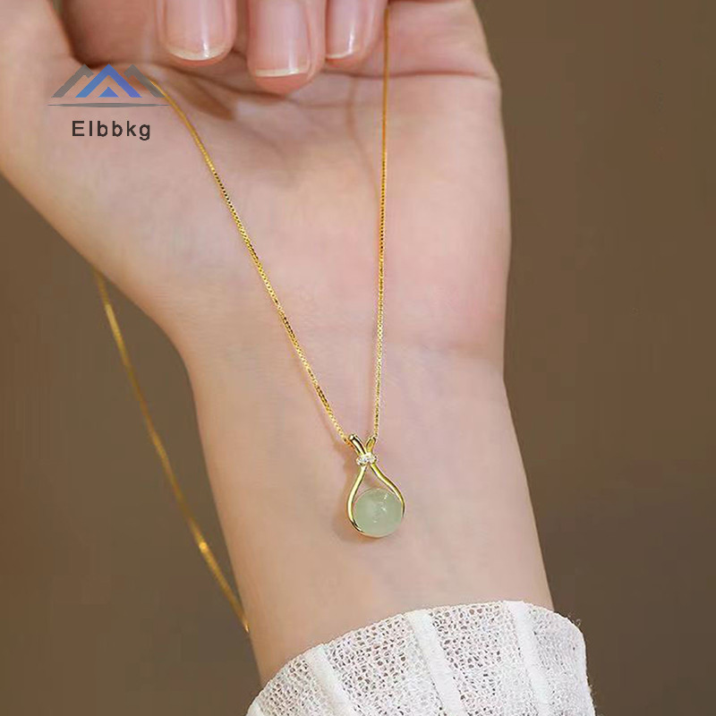 Eibbkg 18K Gold Hetian หยกสร้อยคอโลหะ Non Tarnish แฟชั่นผู้หญิงอุปกรณ์เสริมเครื่องประดับขาย