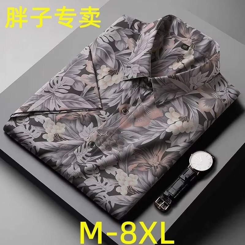 เสื้อแขนสั้นลายดอกไม้ลายพราง ไซส์ใหญ่ 50-150 กก. ชาย thumbnail 3