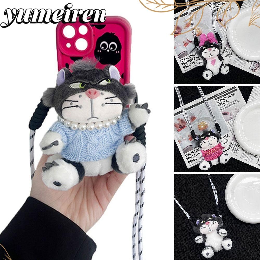 ยูมิเรน ​​​เคสโทรศัพท์ตุ๊กตา Plush, Lucifer Cat ​​การ์ตูน การ์ตูน ​คลิปหนีบหลังโทรศัพท์ น่ารัก สร้างสรรค์ ​กระเป๋าสะพายข้างโทรศัพท์น่ารัก