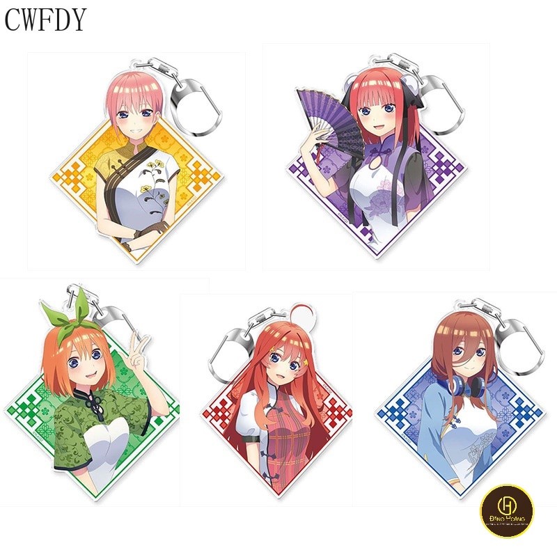 พวงกุญแจ Quintessential Quintuplets Nakano Ichika Nino Miku Yotsuba Itsuki Sisters อะคริลิคอุปกรณ์เสริมน่ารัก