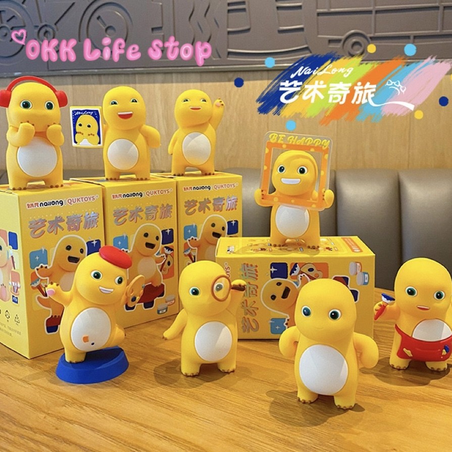 OKK Life Stop(A053)*พร้อมส่งในไทย*Nailong โมเดลตั้งโต๊ะ น้องไดโนเสาร์ ทำกิจกรรมน่ารักๆโซคิ้วทึ