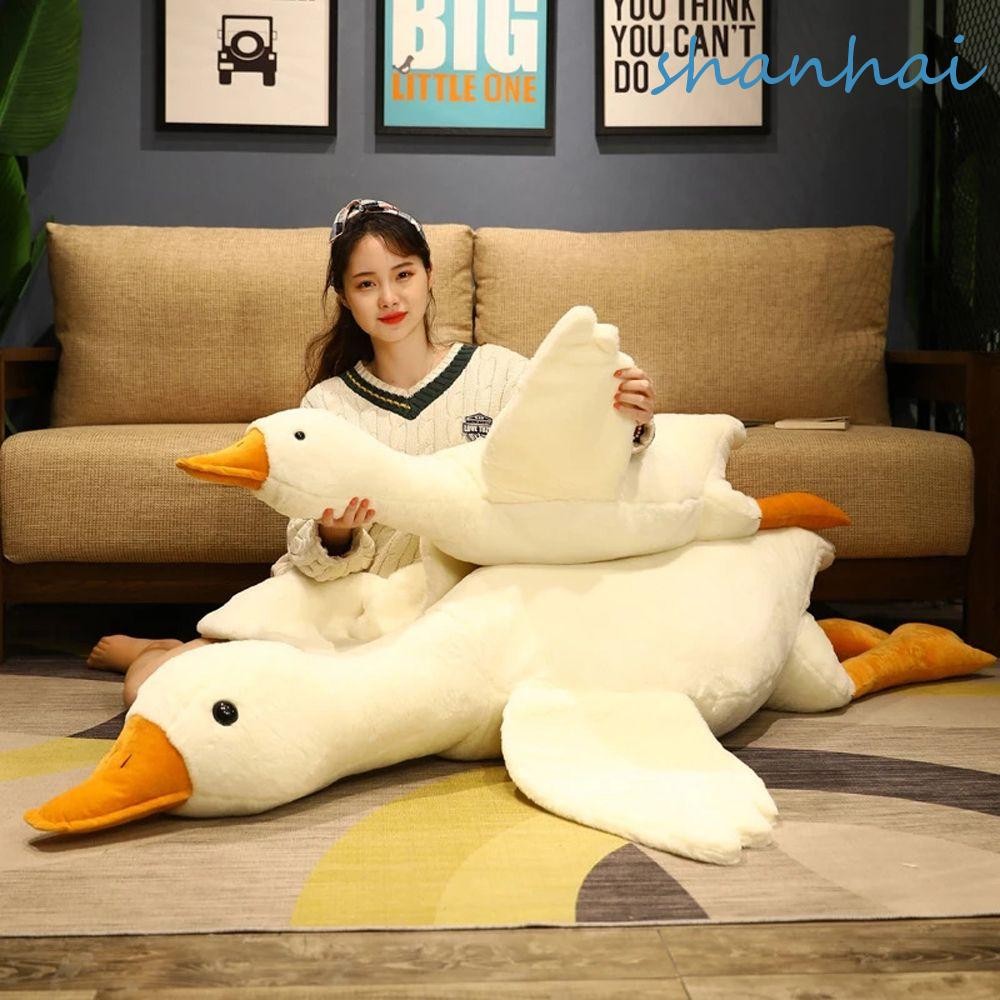 Shanhai Goose ตุ๊กตาของเล่นของขวัญวันเกิด Kawaii เบาะนุ่มตุ๊กตาสัตว์หมอนห่านสัตว์หมอนนอนนอนเป็ดตุ๊กตา