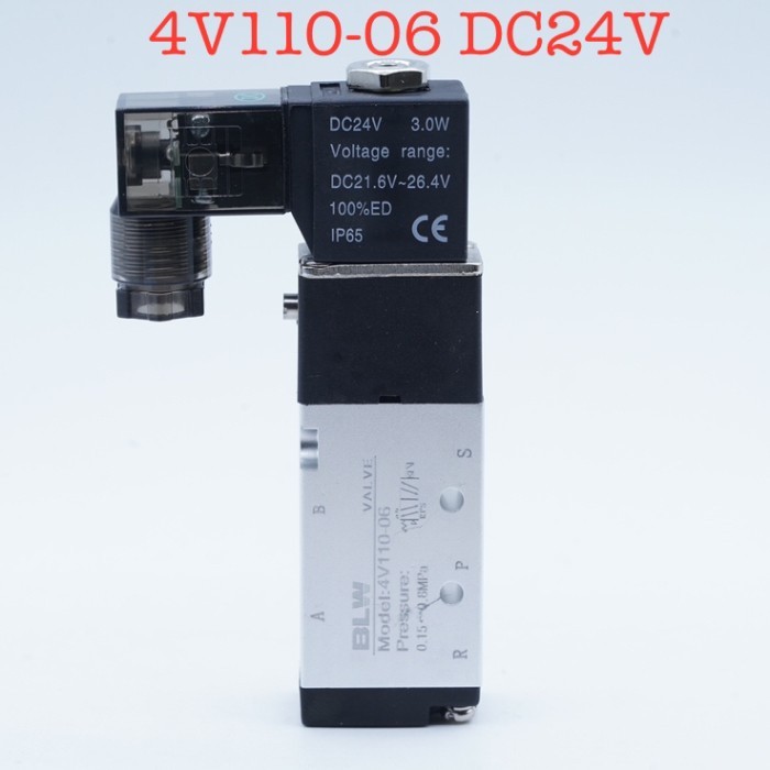 BLW Solenoid วาล์ว 4V110-06 DC 24V 1/8 "ตรง Air Valve สําหรับ Pneumatic Actuator | 2.048.0352 | 4V11