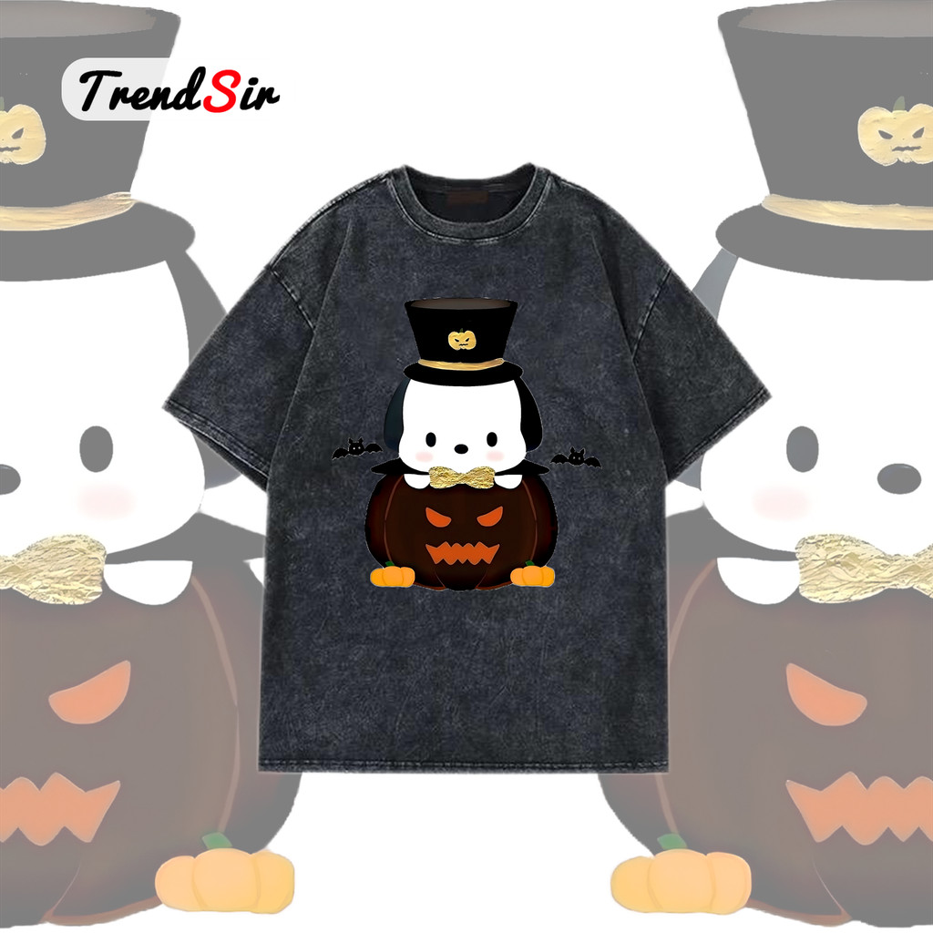 TrendSir มาใหม่ ลายเยอะ ผ้าดีมาก เสื้อยืดนิ่ม เสื้อฟอก Halloween ชุดฮาโลวีน Sanrio Pochacco น่ารักๆ 11สี M-3XL