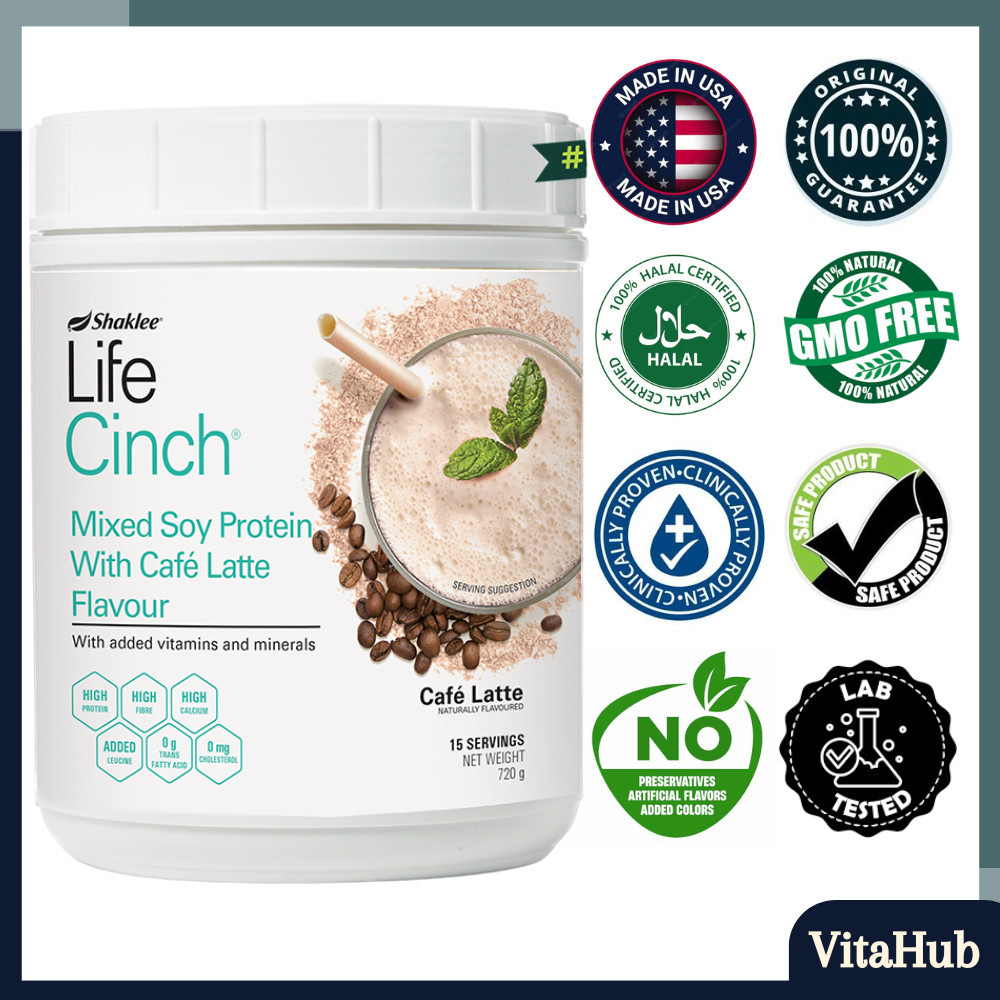 [Exp:เมษายน2025] Shaklee Life Cinch โปรตีนถั่วเหลืองผสมลาเต้เชค 720g