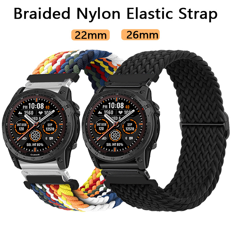 Quickfit 22 มม.26 มม.ไนลอนถักสายรัดสําหรับ Garmin EPIX GEN2 Fenix7 7X Solar/6X 6XPro 5XPlus Enduro 2 สายนาฬิกา