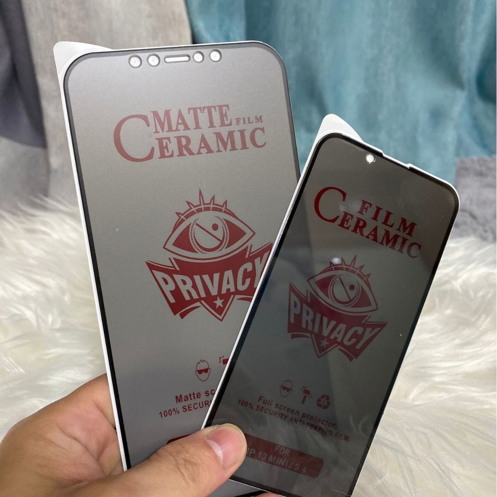 2Pcsฟิล์มกันมองไอโฟน for IPhone 11 12 13 14 15 16 Pro Max XR X XS Max 6s 7 8 Plus Matte Privacy Ceramic Soft Glass