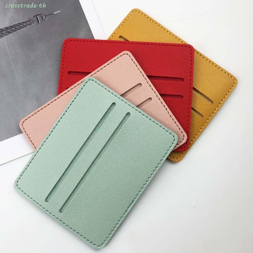 Crosstrade Slim Card Holder สีสัน Bank Card กระเป๋าใส่เหรียญหนัง PU บาง