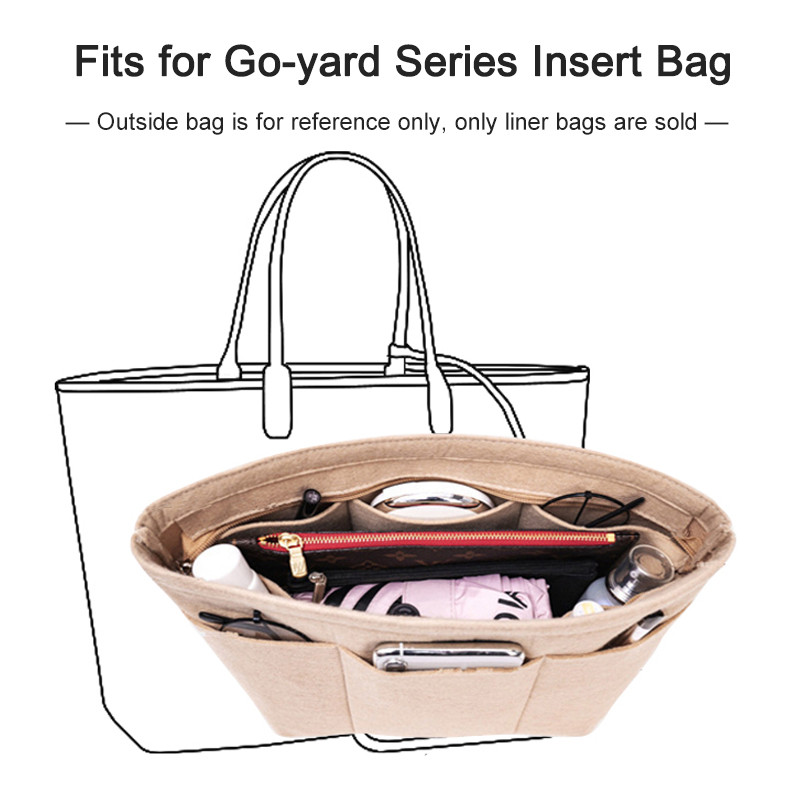 Felt ใส่ Organizer สําหรับ Go-yard กระเป๋าถือผู้หญิงกระเป๋าถือด้านในกระเป๋าเดินทางเครื่องสําอาง Liner กระเป๋า Shaper