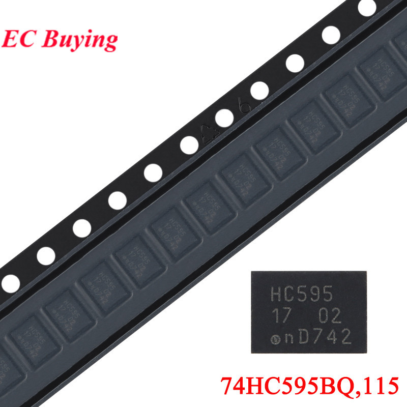 10 ชิ้น/2 ชิ้น 74HC595BQ,115 HC595 74HC595 DHVQFN-16 8-bit Serial Input Serial หรือ Parallel Output 