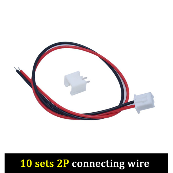 10 ชุด XH2.54-2พี พร้อมหัวสายเคเบิลลวดหัวเดียว + ซ็อกเก็ตตรงความยาว 20 ซม. 26 # ลวด