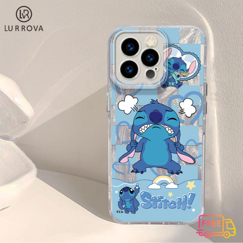 สำหรับ OPPO A60 A79 5G A3 Pro A3X A57 A58 A98 A78 A17K A54 A16 A15 A77 A74 A93 A92 A12 A3S A5 A7 A5S A31 A53 A76 A15S A53 A76 A15S A53 การ์ตูน Stitch เคสโทรศัพท์ซิลิโคน