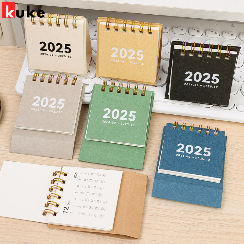 1/2ชิ้น2025 ปฏิทินตั้งโต๊ะมินิ-อุปกรณ์การเรียนสํานักงาน-รายวันรายเดือนกําหนดตารางวางแผน-ทํารายการหนังสือ สมุดบันทึก-ยืนขดลวดพลิกกว่าปฏิทิน-ตกแต่งเดสก