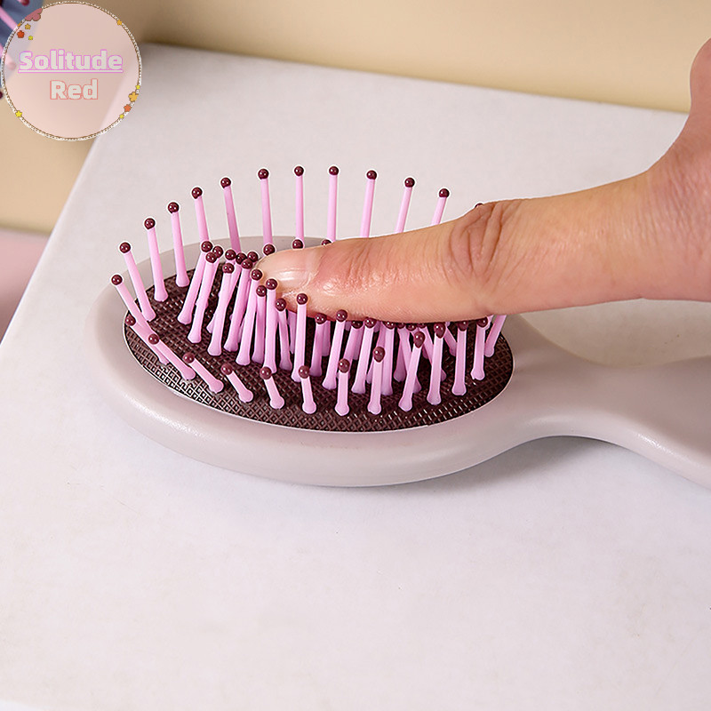 Solitudered แบบพกพากระเป๋าหวีผม Salon จัดแต่งทรงผม Hairbrush แชมพูแปรงนวดหวีผม Horsehair หวีแฟชั่นจัดแต่งทรงผมเครื่องมือสุขภาพ TH