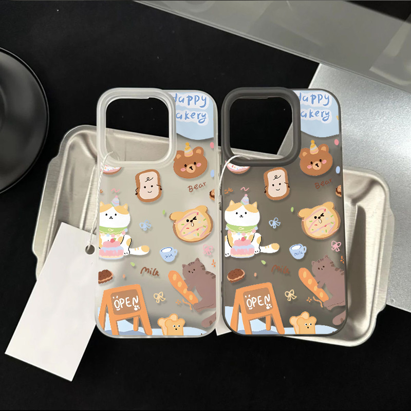 POPPA พท์การ์ตูน Matte น้ำแข็งลูกสุนัขน่ารัก ฝาครอบโทรศัพท์นุ่ม Iphone15 14 13 12 11 Pro Max X Xr Xs Max 7 8 Plus MAX