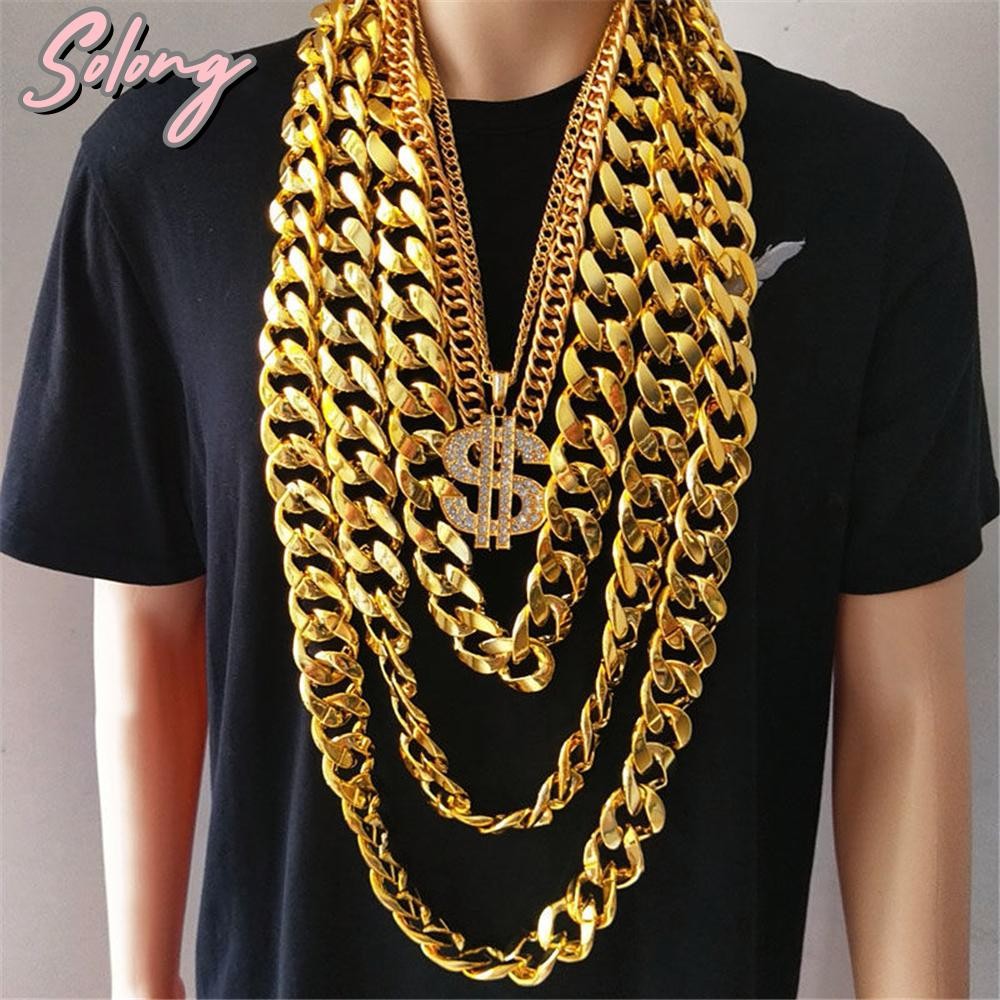 Soang จี้ Chunky Chain ขนาดใหญ่ขนาดใหญ่ Gothic Cool Party เครื่องประดับ Rock Hip Hop