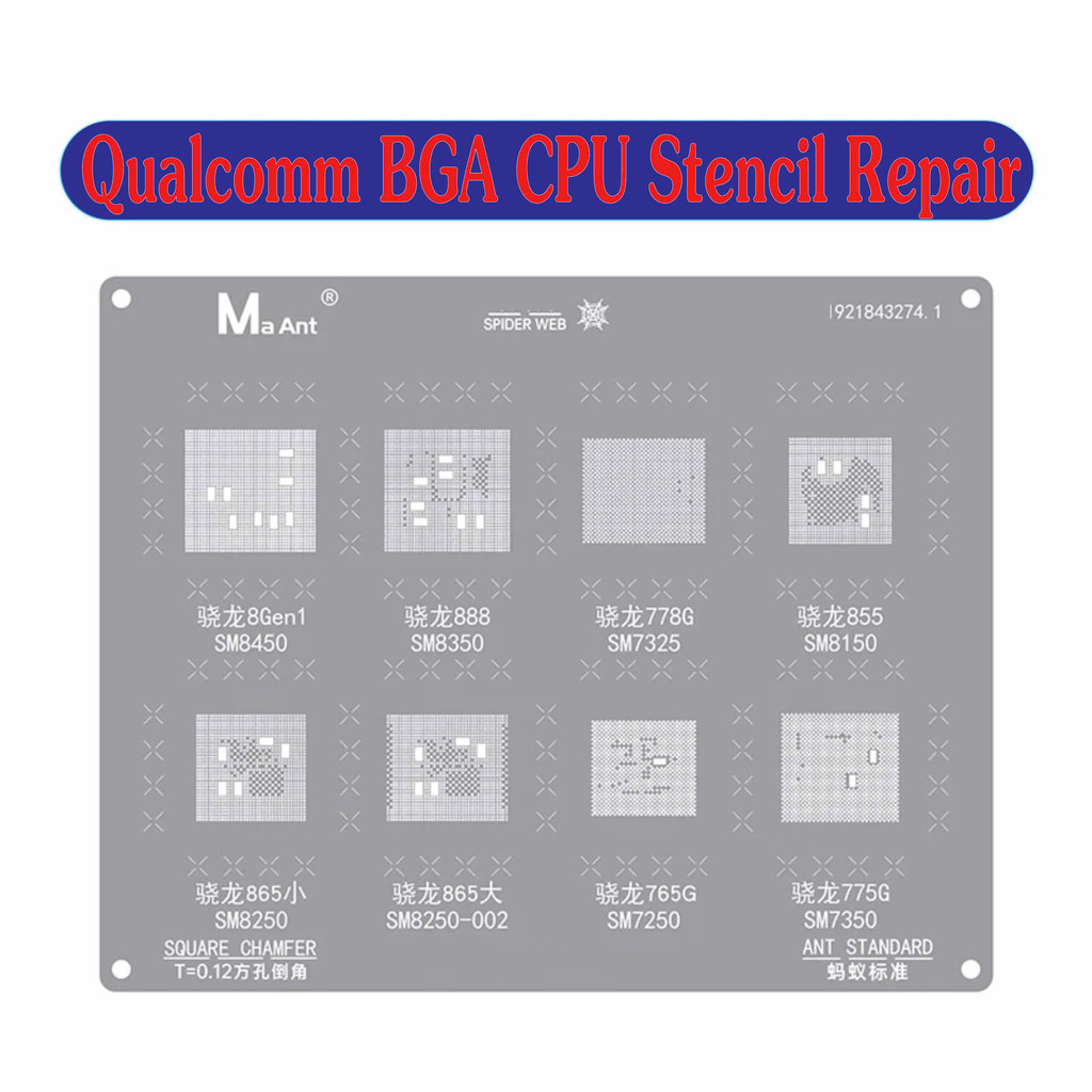Qualcomm CPU-A Pin Blister (SM8450-8350-7325-8150-8250-7250-7350) สมาร์ทโฟนกอริลลา