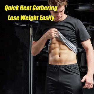 Baju ซาวน่า slimming ฟิตเนสลดน้ําหนักซาวน่าชุดเหงื่อสําหรับชายเหงื่อออกเร็วชุดติดตามซาวน่าแจ็คเก็ตวิ่งออกกําลังกายยิม Anti-Rip ชุด Burning Fat Plus