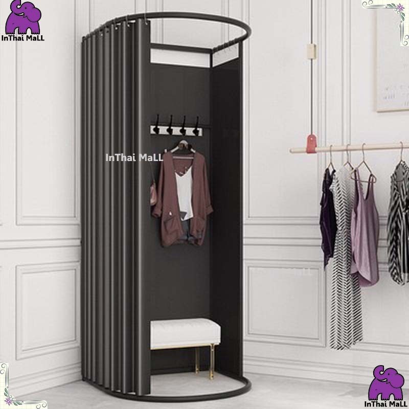 ห้องแต่งตัว (ห้องเปลี่ยนเสื้อ) ห้อง FITTING ROOM โครงดำ มาตรฐาน เเข็งเเรง สำหรับแต่งตัว หลองชุด เปลี่ยนเสื้อ