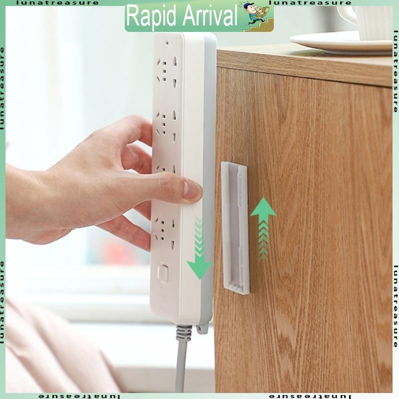 Lun Self-Adhesive Power Strip Holder Fixator ติดผนัง Plug-In Socket Fixer Bracket Stand Punch-ฟรีสายOrganizer