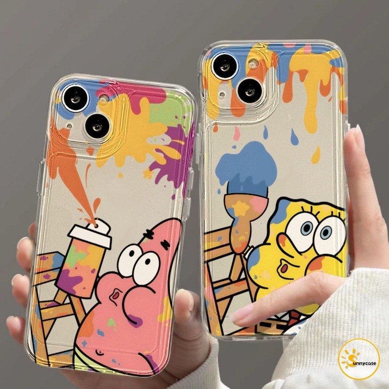 เคสนิ่มใสลายสปองจ์บ็อบสุดน่ารัก เข้ากันได้กับ Samsung A06 A05s A55 A15 A05 A54 A03s A32 A23 A12 A14 A24 M12 A50s A30s