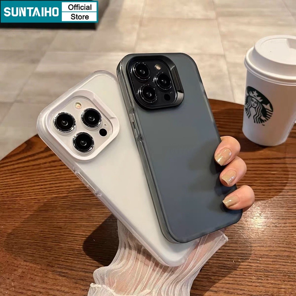 Suntaiho สีดําสีขาว Clear Matte ปลอกกันชนพรีเมี่ยมซิลิคอน TPU โปร่งใสสําหรับ Iphone 16 15 14 13 12 11 Pro Max IP 7 8 Plus Iphon X Xs XR Xs Max กันกระแทกปกหลัง