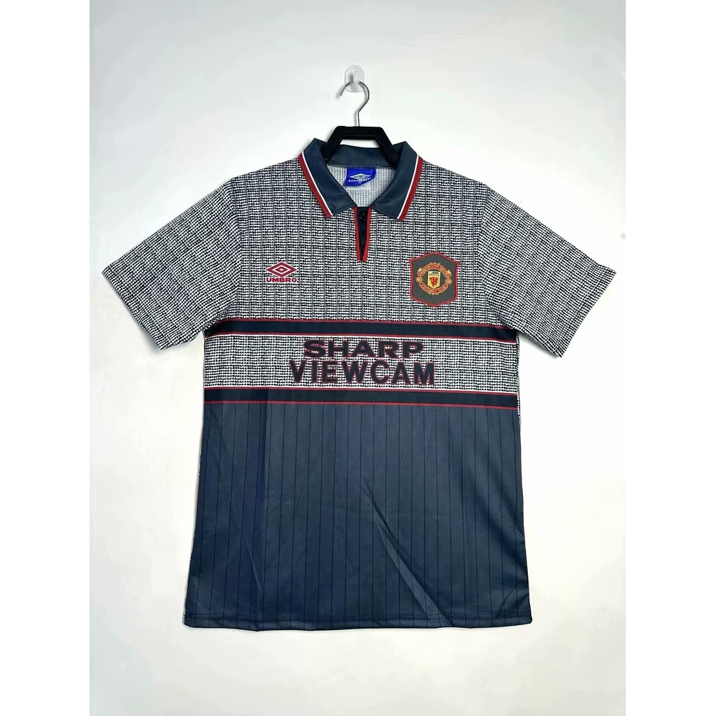 9596 เสื้อแข่งแมนยูเยือนย้อนยุค อ่า.+เสื้อฟุตบอลแขนสั้นคุณภาพสูง