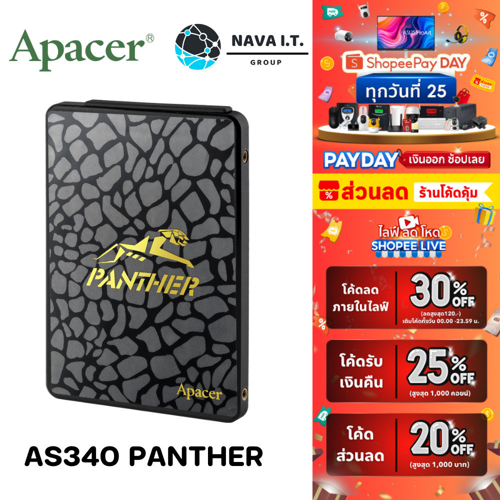 APACER AS340 480GB SSD SATA (AP240GAS340G-1) รับประกัน 3 ปี