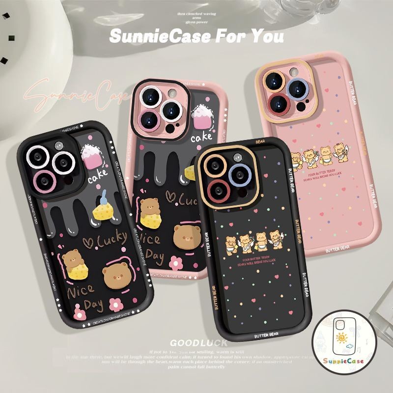เคส Redmi 10A 12C 9T A1 12 13C9 10C 9A 9C NFC Note 9 12 11s 10 11 8 Pro Max POCO M6 Pro การ์ตูน น่ารักจังหมีนำโชค เคส
